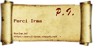 Perci Irma névjegykártya